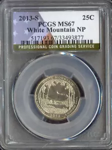 2013-S White Mountain Quarter PCGS MS67 Qualität - Bild 1 von 2