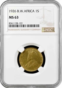 British West Africa 1 shilling 1926, NGC MS63, "King George V (1910 - 1936)" - Picture 1 of 2