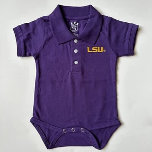LSU Tigers Purple Polo Infant Baby Bodysuit NCAA - 12 Months - Picture 1 of 4
