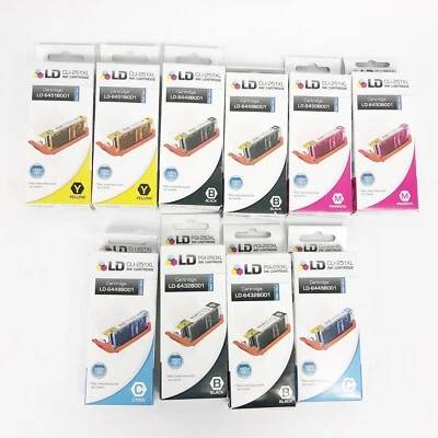 Lot of LD Ink Cartridges CLI-251XL Cyan Black Yellow Magenta Expired 2015 - Image 1 of 4