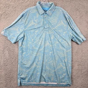 Straight Down Herren Performance Golf Poloshirt Blau Hawaii Style Größe M - Bild 1 von 10