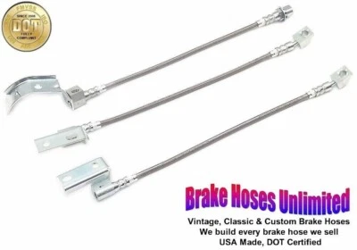 CONJUNTO DE MANGUEIRA DE FREIO INOXIDÁVEL Ford Mustang 1968 1969, 31 eixos de spline - disco dianteiro - Imagem 1 de 2