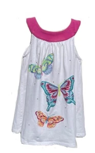 Maggie & Zoe Girls Glitter Butterflies Print Tank Top Sleeveless Shirt Size 5 - Picture 1 of 3