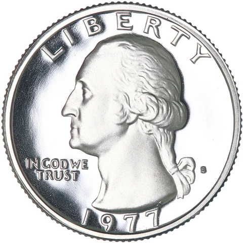 1977 S Washington Quarter Gem Deep Cameo Proof CN-Clad Coin Cover