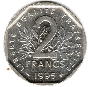 1995 2 FRANC from FRANCE ~ YOU GRADE IT ~ PLEASE SEE THE SCAN stk 1 - Picture 1 of 4