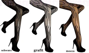 FRÜHLING Feinstrumpfhose "TRÄNEN" TOP Fantasy-Kollektion BRAUN und GRAFIT S-M - Bild 1 von 1