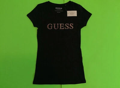 GUESS Los Angeles Women’s Short Sleeve T-Shirt Size MEDIUM Black w/Gold Cotton - Image 1 of 4