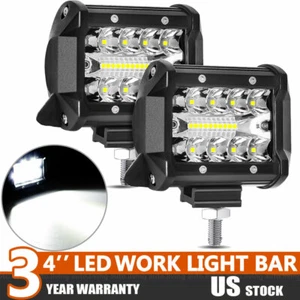 2x 4inch LED Work Light Bar 4WD Offroad SPOT Pods Fog ATV SUV Driving Lamp White - Picture 1 of 12