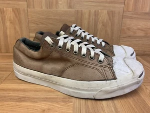 VTG🔥 Converse Jack Purcell Vintage Trainers Made In USA Sz 9 Brown Leather OX - Picture 1 of 12