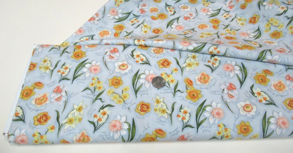 Colcha Michael Miller tecido artesanal DAFFODILS multi 2 3/4 jardas (ddc-11821) flor - Imagem 1 de 1