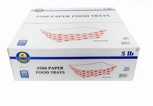 (5 Pfund) Papier Lebensmittel Tablett Boot Einweg Serviertabletts für Lebensmittel Menge wählbar - Bild 1 von 3