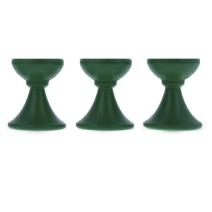 Set of 3 Green Wooden Egg Stands Holders Displays 1.4 Inches - Picture 1 of 3
