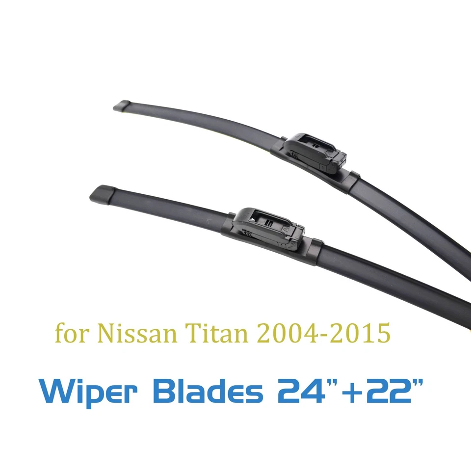 2,Windshield Wiper Blades 24 22 For Nissan Titan 2004-2015 Front J-hook - Image 1 of 4