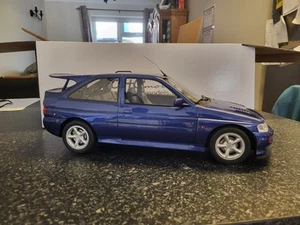 Otto 1/12 - Ford Escort RS Cosworth Metallic Blue Resin Large Scale Model Car - Picture 1 of 9