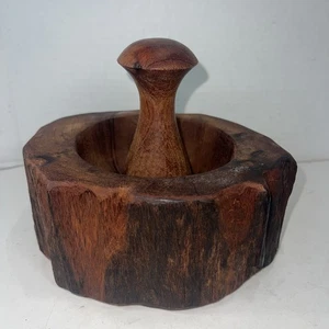 Vintage handgefertigter großer massiver Palisander Mörser & Stößel 7,5 x 3,25 Zoll - Bild 1 von 14