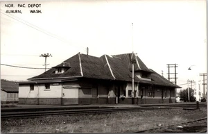 Auburn, WA Washington Northern Pacific Railroad Train Station Depot Postcard RR - Picture 1 of 2