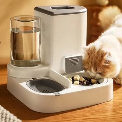 2-in-1 Haustiere Automatischer Futterautomat & Wasserspender für Katzen Hunde - Bild 1 von 4