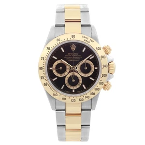 Rolex Daytona Cosmograph 18K Gold Steel Black Dial Automatic Mens Watch 16523 - Picture 1 of 6