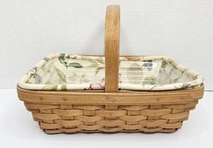 Longaberger 2005 Serviettenkorb Set - Botanische Felder - warm braun Stofffutter - Bild 1 von 11