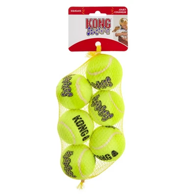 KONG AirDog Squeaker Tennis Ball Dog Toy Durable Fetch Play Small Size 6 Pack - Image 1 of 2