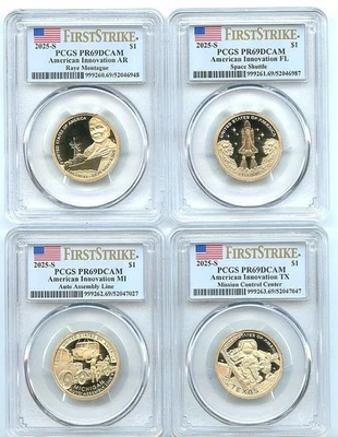 2025-S Innovation Proof Dollar 4-Coin Set, PCGS PR69 DCAM First Strike, Flashy! - Image 1 of 2
