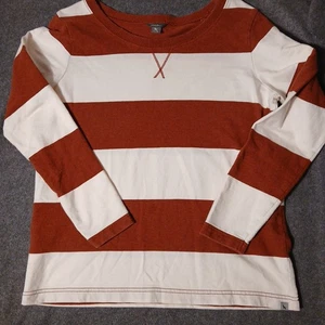 Suéter Pullover Eddie Bauer Mujer Talla M Manga Larga 100% Algodón Rayas - Imagen 1 de 8