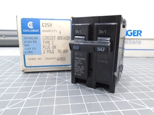 NEU Challenger C250 (Bryant) BR250 Leitungsschutzschalter 2-polig 50 Ampere 120/240 Volt - Bild 1 von 10