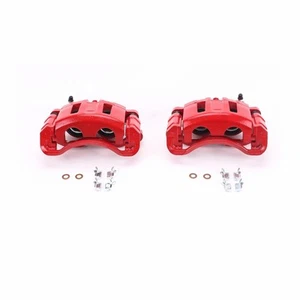 Power Stop Brake Calipers For GMC Sonoma 1998-2004 Front Red w/Brackets - Pair - Picture 1 of 6