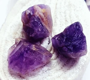 100% Natural Violet Amethyst 192.15 Ct 3 Pieces Rough Lot Loose Gems Certified - Picture 1 of 6