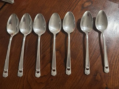 7 Rogers Eternally Yours Place Spoons Silver Plate Flatware Silver 1847 Spoon - Image 1 of 4