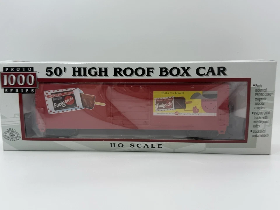 HO Proto 1000 Fudgsicle 50’ High Roof Boxcar – New Sealed – Advertising - Image 1 of 3