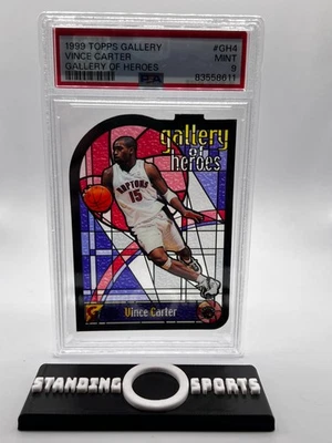 1999 Topps Vince Carter Stained Glass Die-Cut Gallery of Heroes PSA 9 - Image 1 of 4