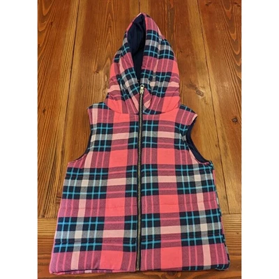 Chaleco Sugar Rush Niñas con Capucha Niñas Hinchado Suave Talla Mediana Rosa A Cuadros Usado en Excelente Condición Foto 1 de 4