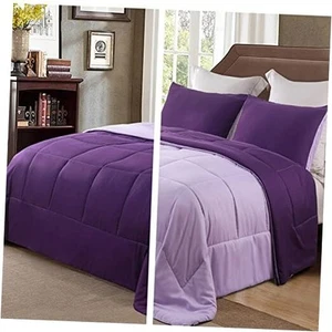 Lightweight Reversible 3-Piece Comforter Set All Seasons, Down Alternative - Picture 1 of 7