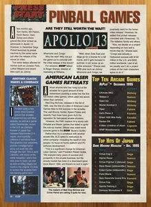 1996 Sega Apollo 13 Pinball Machine Print Ad/Poster Authentic Game Promo Art 90s - Picture 1 of 4