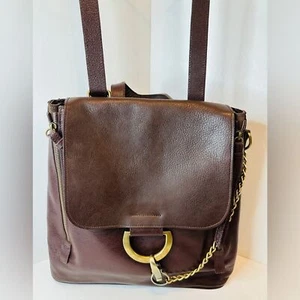 La Dolfina Polo Lifestyle Genuine Brown Leather Backpack Shoulder Bag Purse - Picture 1 of 13