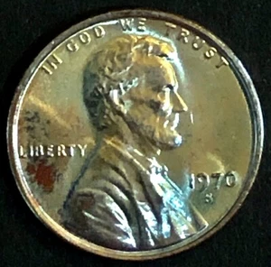 1970-S - LINCOLN MEMORIAL BACK CENT - MS BU - COLORFULLY TONED - 5 - Picture 1 of 2