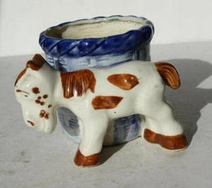 Estatuilla Burro Burro Burro Burro Maceta Pequeña Cerámica Hecha en Japón Ocupado - - Imagen 1 de 1