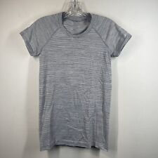 Lululemon Swiftly Tech Short-Sleeve Shirt 2.0 Tempo Stripe White/Black Sz 6