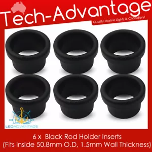 6 X 1.5MM PARED NEGRO 2" (50.8MM O.D) SOPORTE CAÑA DE PESCAR PROTECTORES INSERTABLES NYLON - Imagen 1 de 3