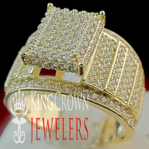 10K Yellow Gold Silver Ladies Engagement Wedding Bridal Ring Band - Picture 1 of 10