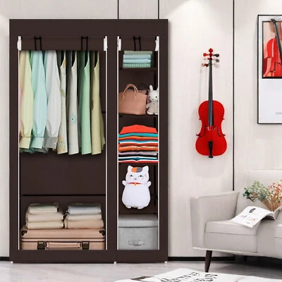 Organizador de almacenamiento de ropa portátil 67" con estantes Foto 1 de 4