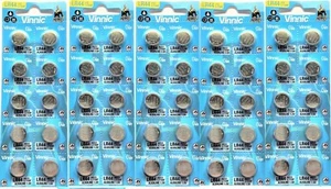 ENVOI AVEC SUIVI Lot de 50 Piles VINNIC AG13 LR44 L1154F ALCALINE 1.5V - Photo 1/1