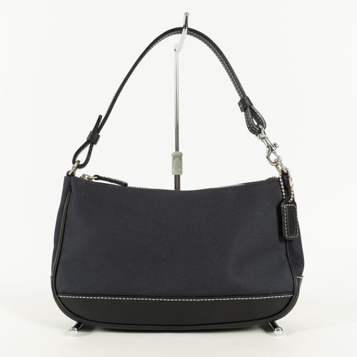 COACH Mini borsa a mano in tela marina finiture in pelle spalla laterale 225233114710