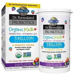 Garden of Life Organic Kids+ 5 Billion Vit C and D - 30 Yummy Chewables