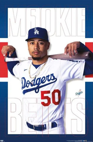 Mookie Betts SUPERSTAR Los Angeles Dodgers MLB Baseball 22x34 Wall POSTER Cover