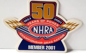 Pegatina aniversario NHRA 50th Championship Drag Racing 1951-2001 miembro 2001 - Imagen 1 de 3