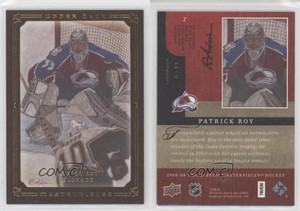 2008-09 Upper Deck Masterpieces Brown Framed Patrick Roy #7 HOF