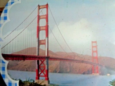 PUENTE PUERTA DORADA VINTAGE REDONDO COLECCIONABLE CAJA DE HOJALATA Y TAPA Foto 1 de 4