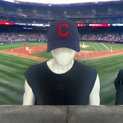 Cleveland Guardians Hat Blue Small Medium Fitted Mesh New Era 39Thirty - Image 1 of 4